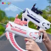 Sand Play Water Fun Electric Gun Children's Summer Fully Automatic Continuous Rechargeable Space Splashing Toys for Boys Girls Birthday Gifts 230613