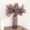 Dekorativa blommor Autumn Style Eucalyptus Leaf Indoor Simulation Silk Plants Fake Branch Potted Home Party Table Vase Flower Rack Decor