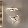 Lustres FKL lustre nordique soucoupe volante personnalité créative lampe de barre à tête unique chambre moderne baie vitrée petit