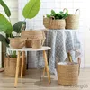 Planters Pots Rattan Storage Basket Flower Pots Woven Basket Sundries Organizer Home Garden Decoration Supplies Wall Flower Basket R230614