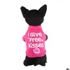 Dog Apparel I Give Kisses Pattern Funny Clothes Pet Summer For Dogs Puppy T Shirt Supplies Drop Delivery Home Garden Dhs2T