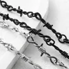 Chains Wire Brambles Unisex Choker Necklace Women Hip-hop Gothic Punk Style Barbed Thorns Heart Pendant Chain Jewelry Gifts