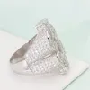 Hip Hop Moissanite Ring 925 Sterling Silver Pass Diamond Test Moissanite Diamond Dollor Ring for Men Women Nice Gift