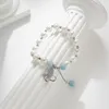 Strand Personality Design Trendy Braccialetti di perle per donne Ragazze Colore argento Amore lucido Braccialetti in pietra naturale Gioielli Regali di nozze