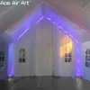 Maison gonflable faite sur commande d'éclairage d'église de mariage de tente d'éclairage de LED de tissu d'Oxford avec 2 portes pour la partie de famille