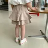 Skirts Children Clothing Girls Korean Style 2023 Skirt Spring and Summer Fashionable Denim Culottes Sweet Cute Short 230614