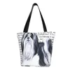 Shopping Bags Reusable Shih Tzu Dog Lover Bag Women Canvas Shoulder Tote Portable Pet Puppy Groceries Shopper