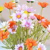 Dried Flowers Artificial Daisy Flower Long Bouquet Fake Chamomile Silk for Wedding Home Christmas Decoration