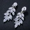 Ear Cuff BeaQueen Elegant Non Pierced Clips Earrings High Quality Marquise Cubic Zirconia Stone No Hole Clip On Wedding Jewelry E204 230614