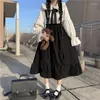 Gonne Gonna lunga Gothic Lolita Donna Harajuku Cinturino con volant Nero Vita alta Soft Girl Giapponese Kawaii Streetwear Estate