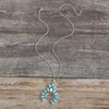 Pendentif Colliers Boho Fleur Goutte D'eau Pin Pierre Collier Pour Femmes Bijoux Déclaration Chaînes Accessoires En Gros