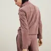 デザイナーレディースジャケットブルーネッロスプリングスエードファッションピンクの長袖カジュアルジャケットコート