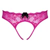 Men's G Strings Panties Crotchless Briefs Floral Lace Sexy G-string Underpants Bowknot T-back Sissy Male Gay Underwear Open BuThongs