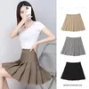 Skirts Pleated For Women Fashion 2023 Summer A Line High-waisted Korean Style School Girl Uniform Brown Skirt Women's Clothing