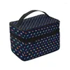 Sacs de rangement multicolore saucisse chien et coeurs trousse de toilette teckel blaireau chiot cosmétique maquillage organisateur beauté Dopp Kit boîte