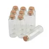 Boîtes de rangement Bacs 24pcs 10ml 15ml 20ml 25ml 30ml 40ml 50ml Jolies bouteilles en verre transparent avec bouchon en liège Bocaux à épices vides DIY Crafts Vials 230613