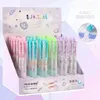 Pz/lotto Kawaii Fiore Cancellabile Penna Gel Carino 0.5mm Inchiostro Blu Firma Penne Cancelleria Regalo Forniture Scolastiche Per Ufficio All'ingrosso