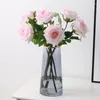 Decorative Flowers Artificial Moisturizing Texture Rose Latex Simulation Flower Wedding Living Room Dining Table TV Cabinet Decor Fake Roses