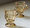 컵 접수기 150ml 레트로 엠보싱 패턴 앰버 투명한 컬러 유리 물 컵 선물 크리에이티브 ins 와인 안경 남성 여성 파티 OTNK6을위한 커피 커피