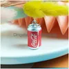 Charms 24x12mm Cute Drink Cans Dink Cisin 3D Bottle Bottle Bottle do biżuterii wykonanie przenoszenia kluczy przenoszący DIY Dostawa Smtpe Smtpe