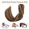 Klipp i hårförlängningar Remy Human Hair Highlights Color P4/27 Dubbel inslag Clip Ins -förlängning 120G