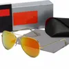 High Quality Ray Men Women Sunglasses Vintage Pilot Brand Sun Glasses Band Uv400 Bans Ben with Box and Case 3025698y