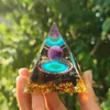 5cm Orgonite Pyramid Decor Energy Generator Healing Crystal Ball Reiki Chakra Protection Meditation Figurer Harts Home Handmade Ornam NTDR