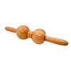 Full Body Massager Wooden roller massager Solid wood back leg massage hammer double massage ball rolling spine 230614