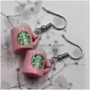 Charm New Simation Coffee Cup Earrings Fashion Creative Earring For Women Gift Jewelry Wholesale Dangle Drop Delivery Smtg8