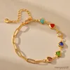 Armband hjärtkedjan armband för kvinnor män par guld färg pärlor vän bröllop handm smycken gåva R230614