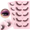 Makeup Tools Wholesale 241050 par Half Eye Lashes Handgjorda fluffiga 3D -faux mink ögonfransar faux cils förlängningar naturliga falska ögonfransar 230613