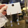 Kolczyki Dangle 2023 Blask przezroczysty krystaliczny kryształowy kropla długa frędzla dla kobiet mody cyrkon prezenty biżuterii