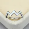 Wedding Rings Vintage Female Blue White Opal Ring Classic Silver Color Thin For Women Minilalist Bridal Wave Engagement