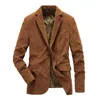 Mäns kostymer Fashion Men's Corduroy Suit Jackets 2023 Spring Autumn Slim Fit Dress for Man Blazer Gift Make Big Size M-4XL