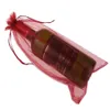 Gift Wrap 30pcs Wine Bag Organza Home Transparent Fine Mesh Party Champagne Drawstring Design Gift Pouch Bottle Cover Packaging Wrapping 230614