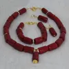 Свадебные ювелирные украшения наборы 4 Ujewelry One Row Coker Coral Beads Dewelry Set, включающий в себя колье из браслетных серьгов оранжевый красный белый свадебный набор 230613