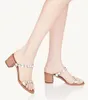 Verano de lujo Maxi-Tequila Sandalias Zapatos Mule Mujeres Cristales Adorno Tobillo Correa Tacón de aguja Diseñador Marca Lady Walking EU35-43