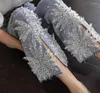 Jeans Feminino Indústria Pesada Bordado com Frisado Flare Moda Primavera Feminino Fino Cintura Alta Bainha com Fenda Calça Jeans F68