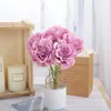 Decorative Flowers 5pcs Artificial Peony Coffee Wedding Party Birthday Decoration DIY Home Arrangement Dahlia Bouquet Wreath Craft Accessor