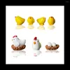 Pochettes à bijoux 7 pièces/ensemble mignon 3D poulet trou chaussures breloques bricolage correspondant décoration manuel accessoires boucle mode décor