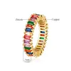 Bagues de bande Colorf Cz carré bague de fiançailles bijoux remplis d'or pour femmes filles livraison directe Dhpms