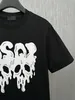 Herr t-shirt designer dsq bröst bokstav logotyp skalle färg block graffiti mode par tshirt lös svartvit toppstorlek m-3xl