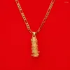 Pendant Necklaces Christmas Gold Color Necklace Jewelry Dragon Column Animal Metal Brass Men Women