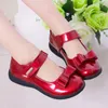 Sneakers ULKNN 2023 Children's Leather Shoes Wine red Girl's Flat With Party Princess Elementary School Performance Kid's 230613