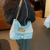 50% korting op uitverkoop Grote capaciteit enkele schouder crossbody keten denim stoffen tas Tote Tongle tas damestas vrijetijdsluchthaventas mama tas model 258