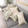 Chair Covers Floral Cushion Cover 45x45cm Farmhouse Style 3D Pink Flower Pillowcase Embroidered Sofa Bed Living Room Bedroom 230613