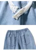 Män jeans män stripe denim baggy shorts blå sommar ins harjujuku korta byxor herr botten high street travail enkel rak