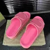 Kwaliteit Hoge Sandaal Dame Slipper Luxe Designer zomer slippers mode dames Strand Casual schoen vrouw Comfortabel kristal Illusory kleur Dikke zool slippers