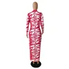 Plus size Jurken Sexy Dres Size Kleding Herfst Lange Mouw Print Roze Dames Bodycon Elegante Groothandel Drop 230613