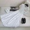 Mode Frauen Kleider Casual Kurzarm Rock Designer Brief Outwear Kleidung Sommer Ballkleid Nylon mit Hoher Qualität SML